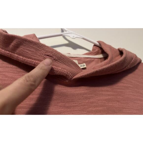 Faherty Hoodie Men XS Summer Surf Stripe Slub Sunwashed Red Pullover See Picture - Picture 3 of 11